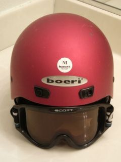 Boeri Ski Snowboarding Snow Mobile Helmet Size M w Scott Snow Goggles 