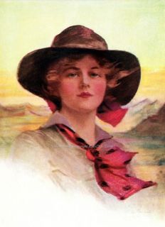  Girl of The Golden West Repro Greeting Card Philip Boileau