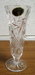 Bohemia Czech Republic Hand Cut Lead Crystal Vase 6 3/4 High