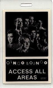 Oingo Boingo 1987 Boi Ngo Tour Laminated Access All Areas Backstage 