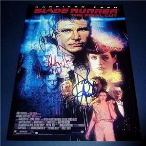 Blade Runner Movie CASTX3 PP Signed Poster 12x8 Ford N2