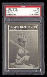1969 Topps Baseball Test Issue Bowie Kuhn Special 1 PSA MT 9 MC RARE 
