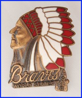 1948 Boston Braves WORLD SERIES Balfour PRESS PIN Vintage Original 