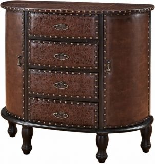 Traditional British Colonial Bombay Furniture Faux Crocodile Leather 