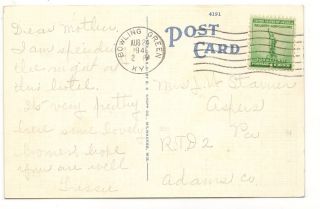Bowling Green KY Helm Hotel Vtg 1941 Cars Postcard