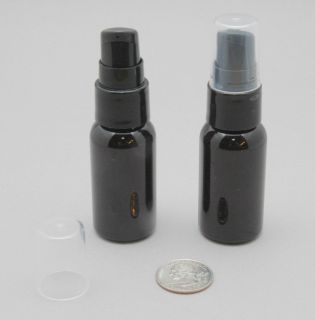   Black Refillable Plastic Lotion Treatment Pump Bottles 1oz 30ml