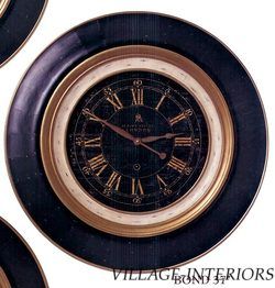 Timeworks Gallery Black Bond Street Framed 37 Wall Clock w Pendulum 
