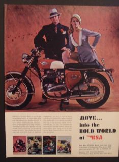    Birmingham Small Arms Bonnie Clyde Motorcycle ad 1968 1967 1969 1966