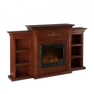 CFP74958 MAHOGANY 3PCS ELECTRIC FIREPLACE WITH BOOKCASES SET