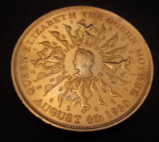 Queen Mother Birthday Gold Coin Elizabeth II ( £5 Size) Silver Royal 