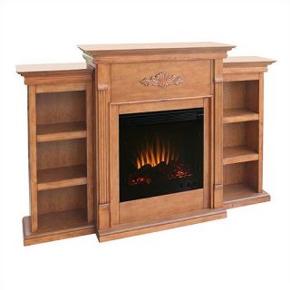   Plantation Oak Electric Fireplace with Bookcases FA8546BE