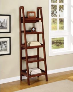 New Ladder Style Wooden Bookcase Shelving Wood Display Shelves Birch 