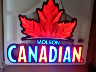 Molson Canadian LED Opti Neon Beer Sign New in Box 24Long x 21Tall 