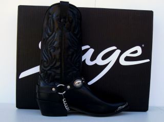 Abilene Mens Black Concho Ankle Bracelet Cowboy Boots
