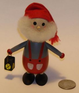   Swedish Santa Jul Tomte w/ Lantern Handmade Borås Sweden Figurine