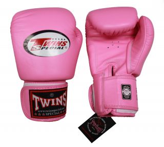 New Twins Muay Thai MMA Boxing Training Gloves Cowskin Leather Velcro 