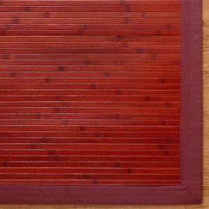 Gallerie 5x8 Red Cotton Border Bamboo Rug Carpet New