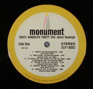 Boots Randolphs Yakety Sax SLP 18002 Stereo LP EX
