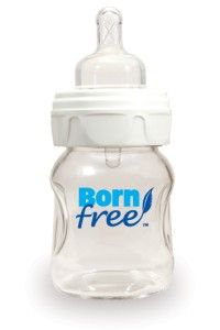 born free wide neck anti colic 5oz glass baby bottle