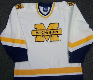 Michigan Hockey Jersey Starter Vintage Used UofM XL Shirt