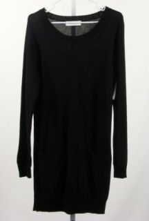 NWT Vintageous Laurie Brazeau Black Rib Knit Trim Sweater Dress L