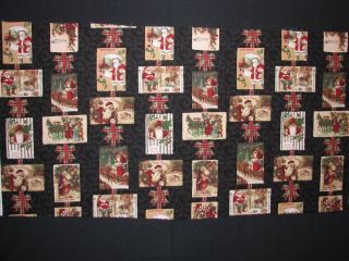 Quilt Fabric Panel Victorian Christmas Santa Sara Morgan Cotton New 