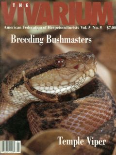 1994 The Vivarium Magazine Breeding Bushmaster Snakes