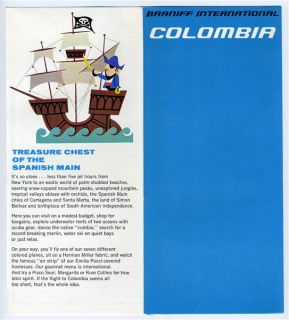 braniff international columbia travel brochure