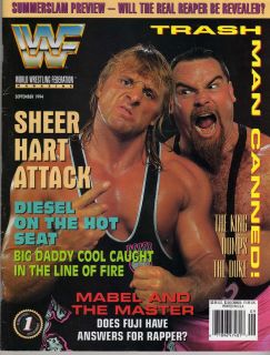   WWE WORLD WRESTLING FEDERATION MAGAZINE SEPTEMBER 1994 OWEN BRET HART