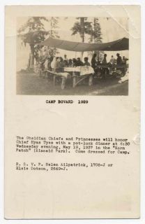 Camp Bovard 1929 Obsidian Club Chiefs Princesses Eugene or 1937 RPPC 