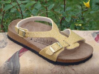 Birki Birkenstock Bray Gold Sandals Wm Size 8N EU39 New