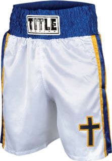 Boxing Trunks Shorts Title New Satin Cross Style Stock