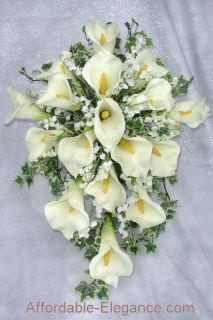 Ivory Calla Lily Lilies Bridal Bouquets Wedding Set New