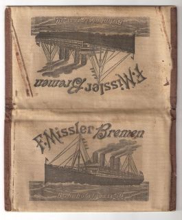 Missler Bremen Canvas Ticket Holder Early 1900s with Documents