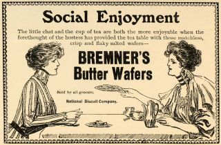 1901 Ad Bremners Butter Wafers National Biscuit Company   ORIGINAL 