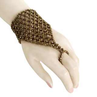 Bronze Net Beaded Fashion Cuff Bracelet Fashion Jewelry