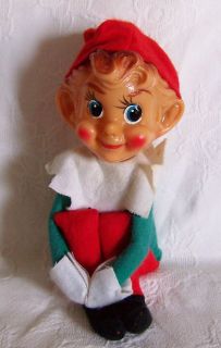 Adorable Vintage Felt Christmas Pixie Elf Knee Hugger Japan *Must See 