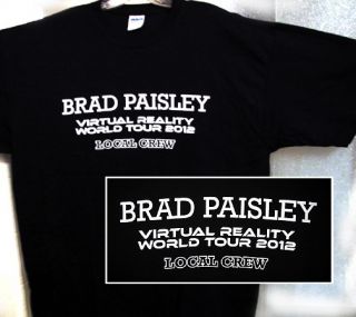 BRAD PAISLEY VIRTUAL REALITY TOUR Local Crew T shirt ~ Great Christmas 