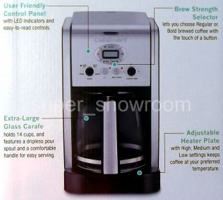 New Cuisinart Brew Central 14 Cup Programmable Coffee Maker Glass 