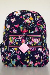 Vera Bradley Campus Backpack Ribbons Roomy Fast Shipping