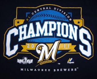 Milwaukee Brewers N L 2011 Central Division Champions Navy Blue T 