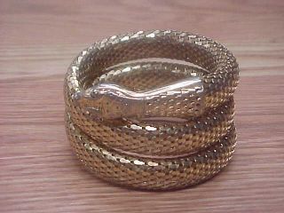 Vintage Whiting Davis Snake Serpent Gold Tone Bracelet