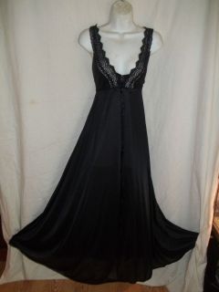  Vintage Long Lacy Nylon Olga Nightgown Sweep s M