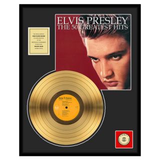 Elvis Presley 50 Greatest Hits 24KT Gold Plated Framed LP Record 