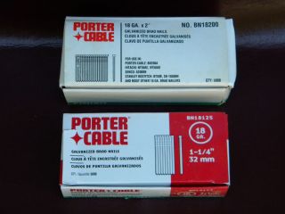 Two Full Boxes Porter Cable 18 GA Galv Finish Nails 2 and 1 1 4 5000 