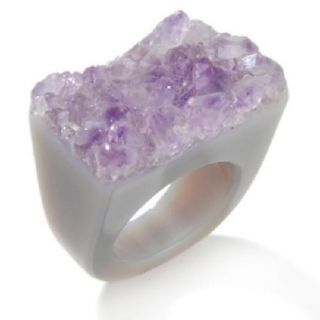   Rarities Fine Jewelry with Carol Brodie Amethyst Drusy Agate Ring 9 60