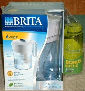 Brita 6 Cup Space Saver Water Pitcher Filtration System with Filter 
