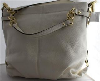 Coach Brooke White Leather Brass Bag $358 17165 Shoulder Convertable 