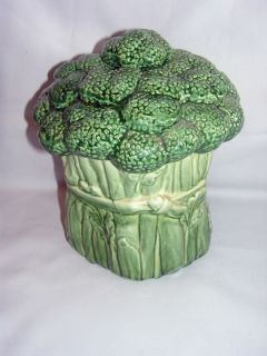 Vintage Metlox POPPYTRAIL Broccoli Canister Cookie Jar Vegetable 