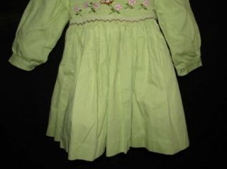 Creation Imaho Brode Main Green Smocked Bird Spring Dress Girls 1 12 